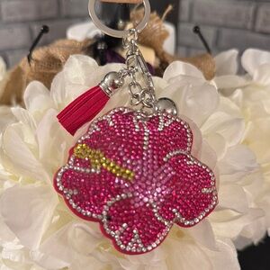 Fashion Jewelry Pink and Silver Flower Key Holder